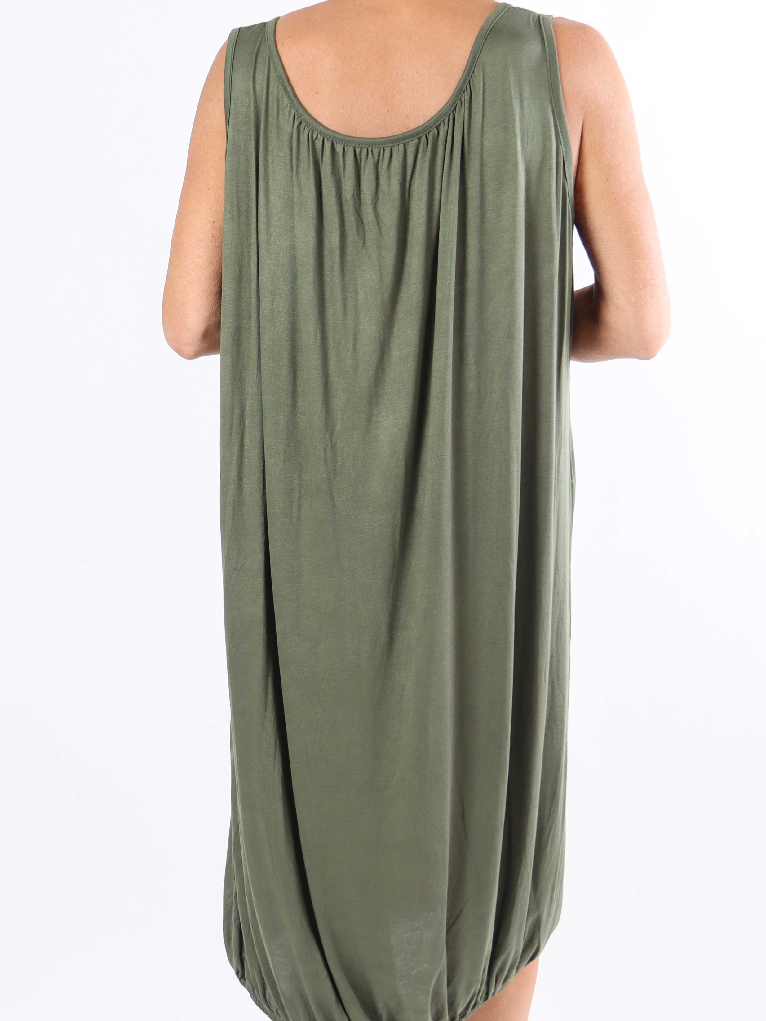 Miracle Sleeveless Dress - Plus size basis kjole i viskose med elastik forneden